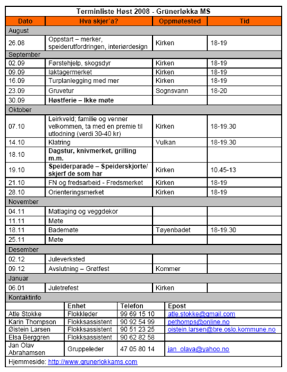 terminliste